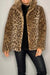 Explore More Collection - Full Size Leopard Furry Collared Neck Long Sleeve Coat