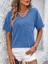 Explore More Collection - V-Neck Dropped Shoulder T-Shirt