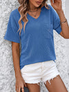 Explore More Collection - V-Neck Dropped Shoulder T-Shirt