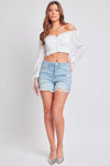 Explore More Collection - YMI Jeanswea Distressed Frayed Hem Denim Shorts