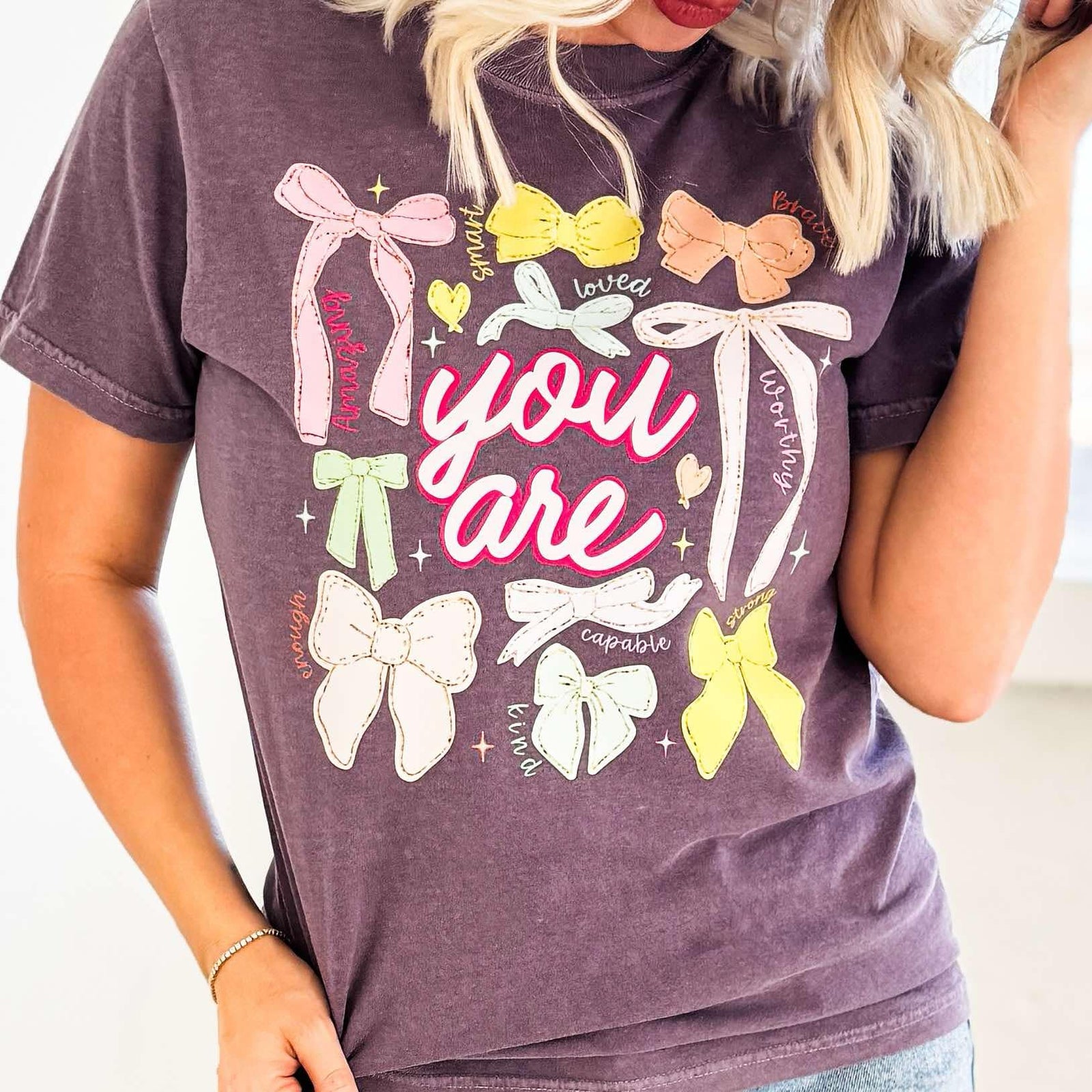 Explore More Collection - You Are Colorful Bows Graphic Tee