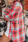 Explore More Collection - Plaid Collared Neck Long Sleeve Shirt