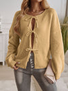 Explore More Collection - Devine Tied Round Neck Dropped Shoulder Cardigan