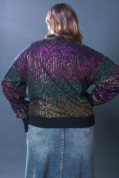 ENTERTAIN ME SEQUIN BOMBER JACKET