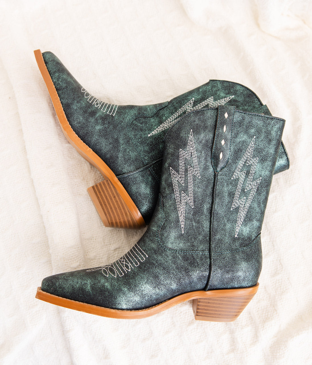 Explore More Collection - Bowie Metallic Boot in Teal