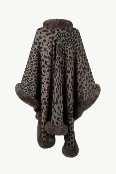 Explore More Collection - Leopard Open Front Poncho