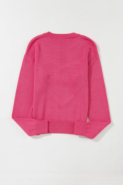 Explore More Collection - XOXO Round Neck Drop Shoulder Sweater