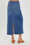 Explore More Collection - RISEN High Rise Back Slit Denim Skirt