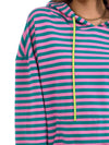 Explore More Collection - Drawstring Striped Long Sleeve Hoodie