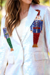 Explore More Collection - Sequin Nutcracker Long Sleeve Blazer