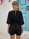 Explore More Collection - Cutout Surplice Half Sleeve Romper