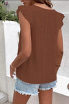 Explore More Collection - Full Size Ruffled V-Neck Cap Sleeve Blouse