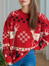 Explore More Collection - Christmas Element Round Neck Long Sleeve Sweater