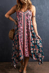 Explore More Collection - Printed V-Neck Midi Cami Dress