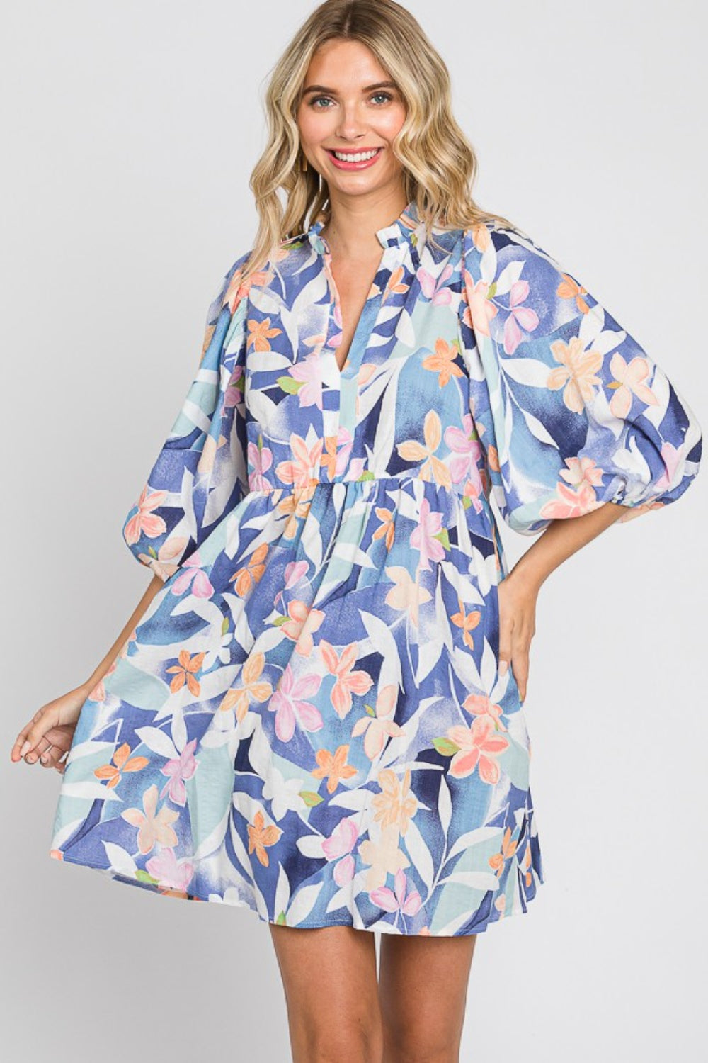 Explore More Collection - GeeGee Floral Print Mini Dress