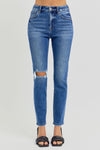 Explore More Collection - RISEN Full Size High Rise Ankle Skinny Knee Distressed Jeans