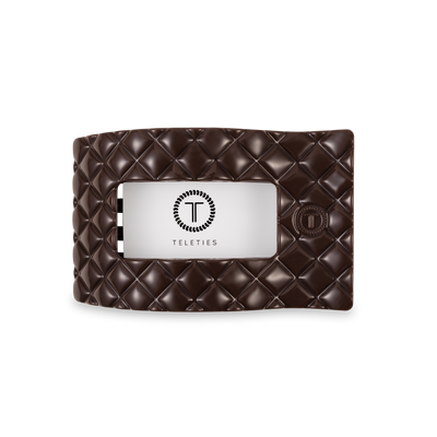 Flat Rectangle Hair Clip | Medium | Truly Taupe Quilted