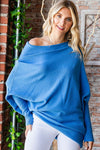 Explore More Collection - First Love Full Size Asymmetrical Hem Dolman Sleeve Sweater