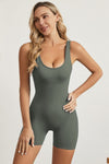 Explore More Collection - Cutout Scoop Neck Wide Strap Active Romper