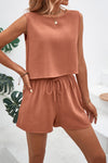 Explore More Collection - Round Neck Top and Drawstring Shorts Set