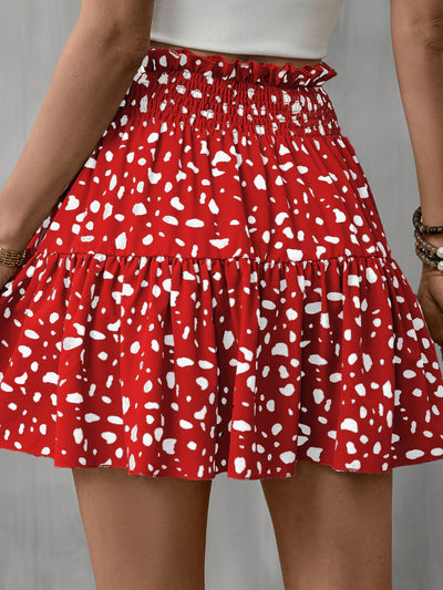 Explore More Collection - Frill Tied Printed Mini Skirt