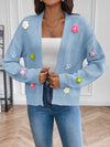 Explore More Collection - Floral Long Sleeve Open Front Cardigan