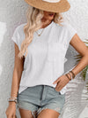 Explore More Collection - Round Neck Cap Sleeve Blouse