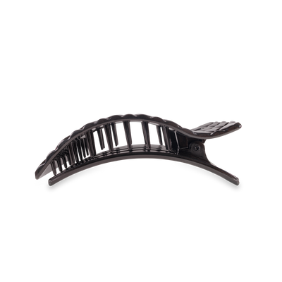 Flat Rectangle Hair Clip | Medium | Jet Black Quilted