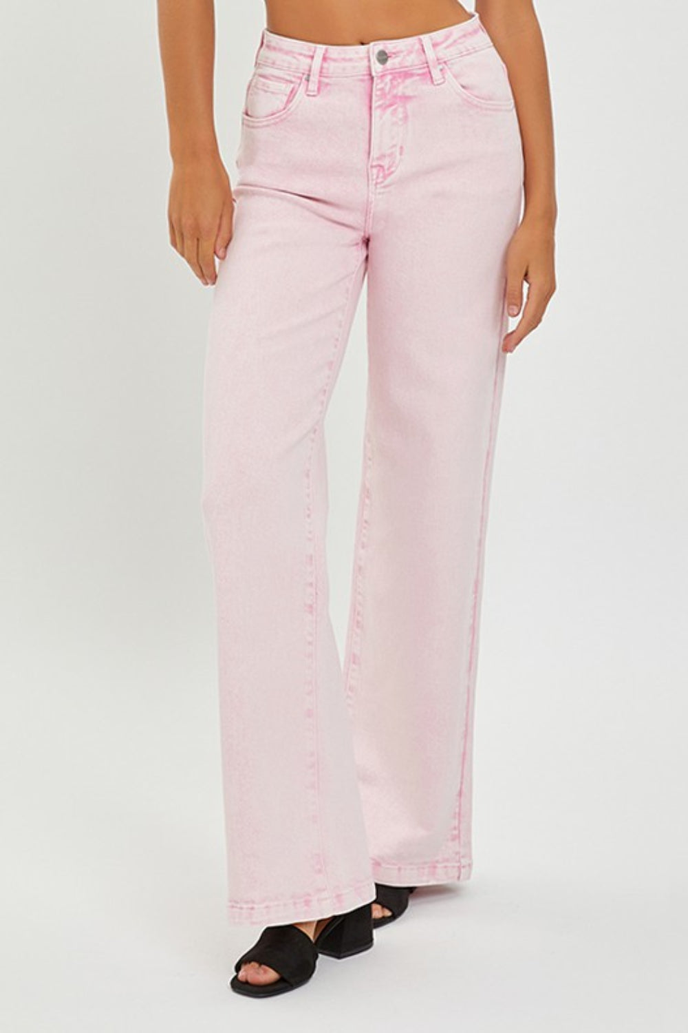 Explore More Collection - RISEN Full Size High Rise Tummy Control Wide Leg Jeans