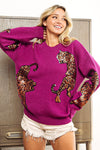 Explore More Collection - BiBi Sequin Tiger Embroidery Sweater