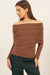 Explore More Collection - HYFVE Fuzzy Off Shoulder Textured Knit Top