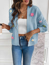 Explore More Collection - Floral Long Sleeve Open Front Cardigan