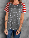 Explore More Collection - Full Size Star Striped Round Neck Short Sleeve T-Shirt