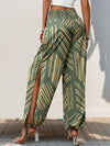 Explore More Collection - Smocked Slit Printed High Waist Pants