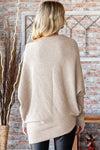 Explore More Collection - First Love Full Size Asymmetrical Hem Dolman Sleeve Sweater