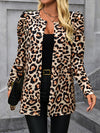 Explore More Collection - Leopard Open Front Puff Sleeve Jacket