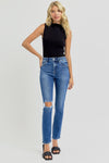 Explore More Collection - RISEN Full Size High Rise Ankle Skinny Knee Distressed Jeans