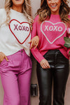 Explore More Collection - XOXO Round Neck Drop Shoulder Sweater