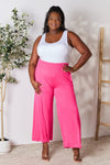 Explore More Collection - Double Take Full Size Smocked Wide Waistband Wide Leg Pants