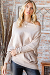 Explore More Collection - First Love Full Size Asymmetrical Hem Dolman Sleeve Sweater