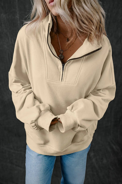 Explore More Collection - Half Zip Long Sleeve Sweatshirt