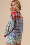 Explore More Collection - BiBi Color Block Plaid Button Down Shirt