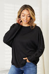 Explore More Doorbusters - Double Take Seam Detail Round Neck Long Sleeve Top