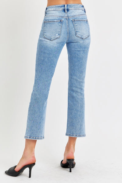 Explore More Collection - RISEN Full Size Low Rise Crop Slim Straight Jeans