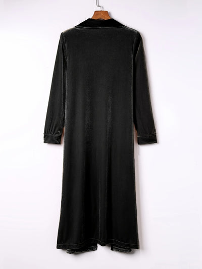 Explore More Collection - Open Front Long Sleeve Coat