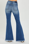 Explore More Collection - RISEN Full Size High Rise Front Slit Frayed Hem Flare Jeans