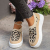 Explore More Collection - Leopard Round Toe Platform Sneakers