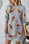 Explore More Collection - Sequin Football Long Sleeve Mini Dress