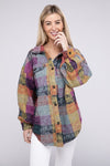 Explore More Collection - Loose Fit Buttoned Down Check Shirt Jacket