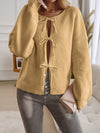 Explore More Collection - Devine Tied Round Neck Dropped Shoulder Cardigan